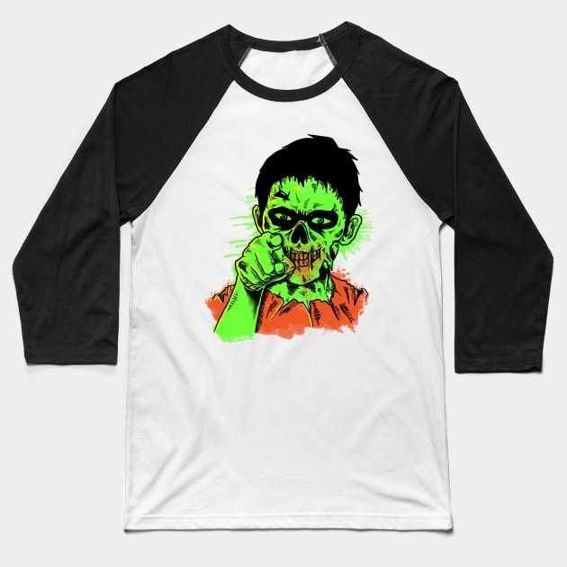 Green Zombie Baseball T-Shirt by Candy Store